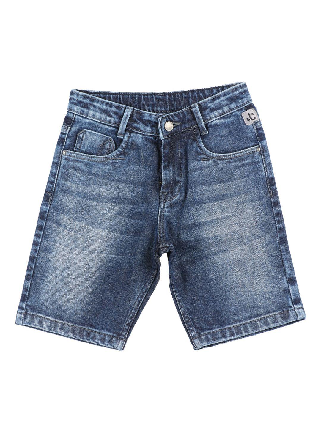 jean cafe boys blue washed slim fit denim shorts
