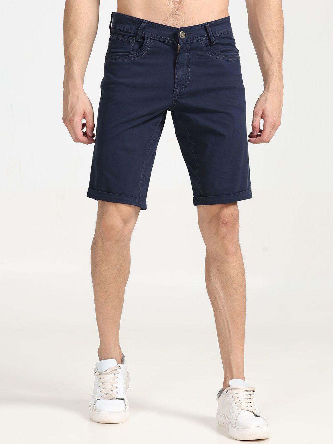 jean cafe men navy blue slim fit chino shorts