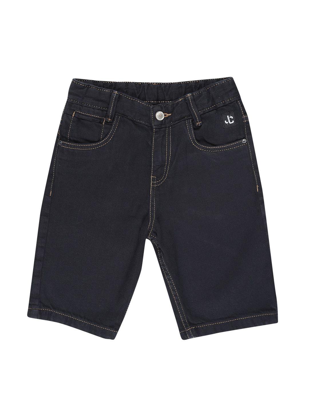 jean cafe boys navy blue slim fit denim shorts