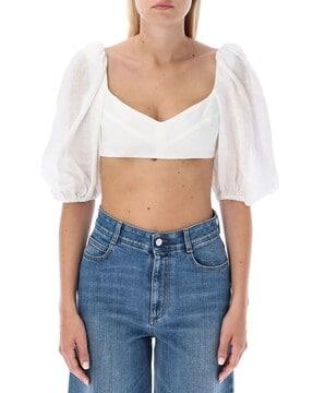 jeannie linen crop top