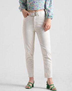 jeans with 5-pocket styling & waist belt