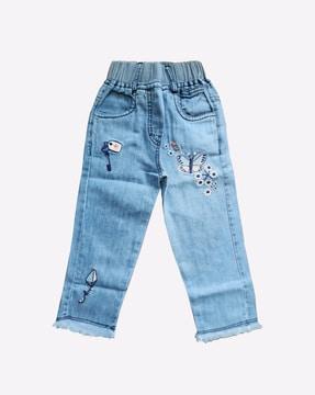 jeans with applique accent