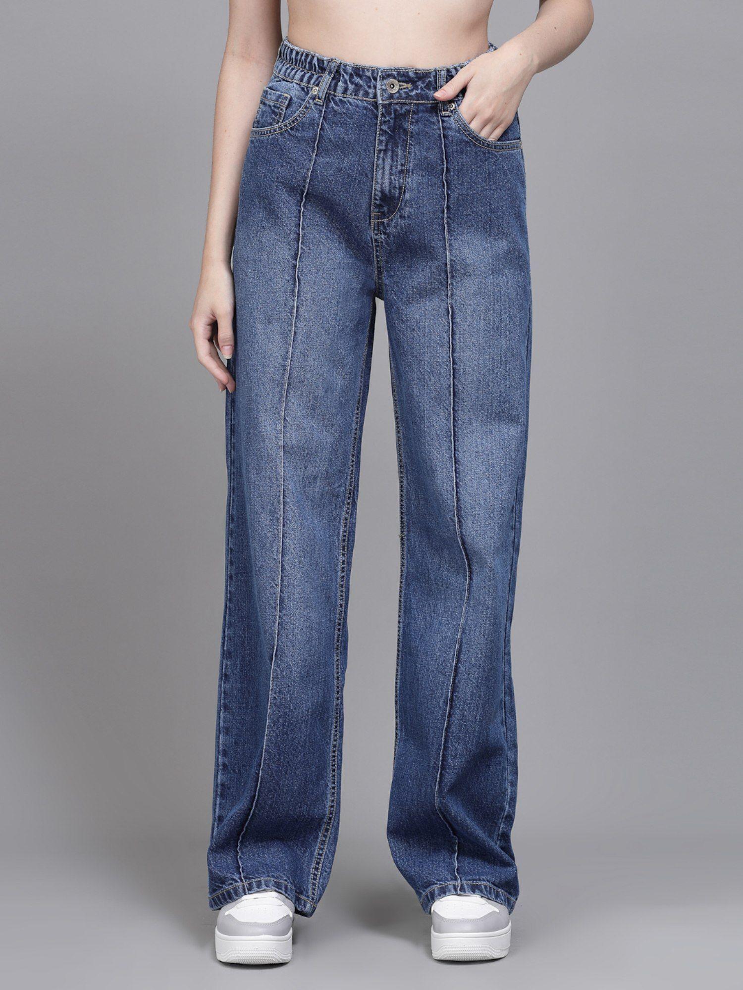 jeans for women blue denim solid jeans