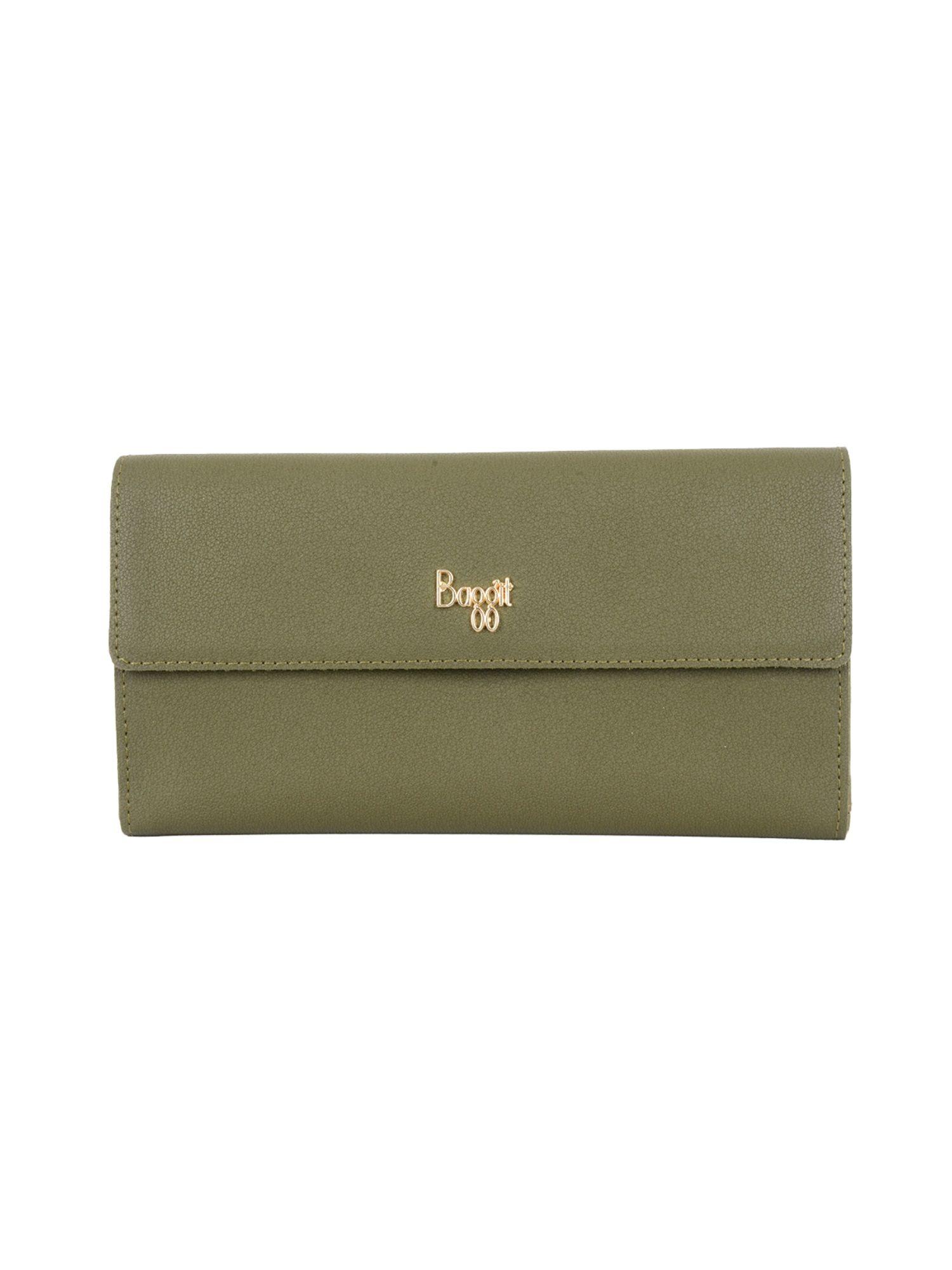 jeet extra large green 3 fold wallet
