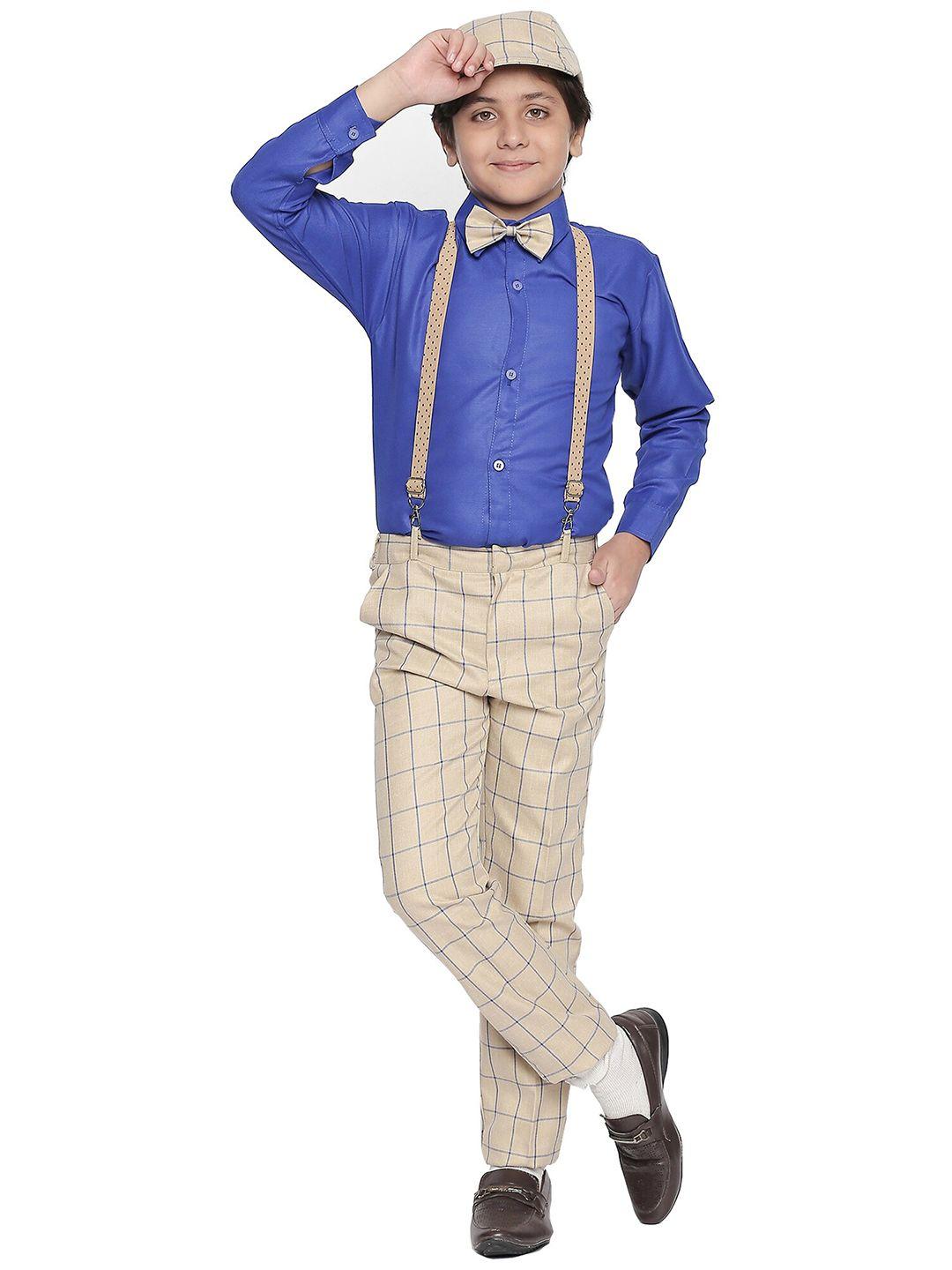 jeetethnics-boys-beige-&-blue-shirt-with-trousers