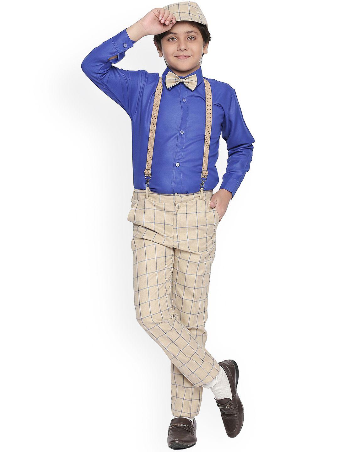 jeetethnics-boys-beige-&-blue-solid-shirt-with-trousers