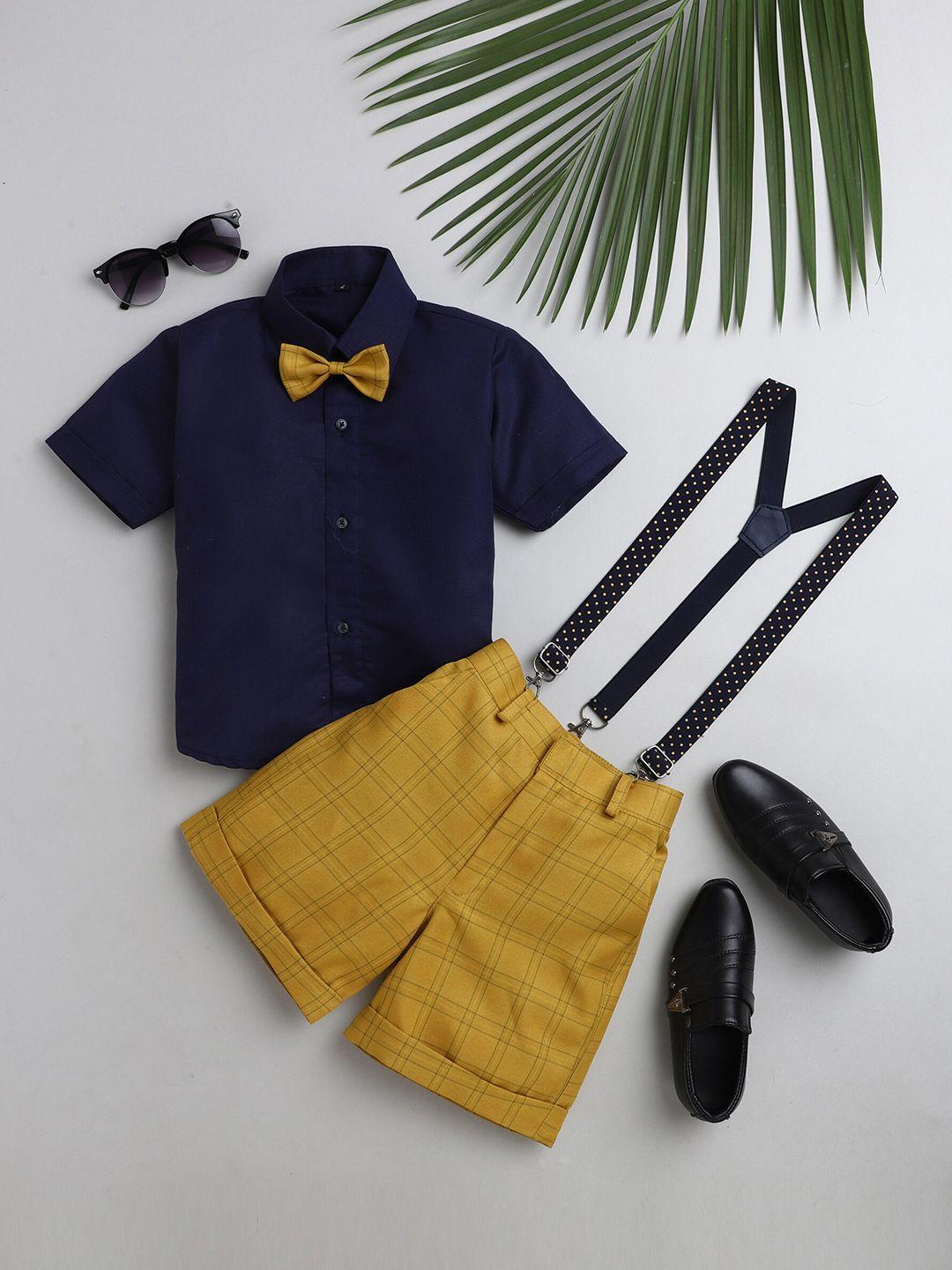 jeetethnics-boys-mustard-&-navy-blue-shirt-&-shorts-with-suspenders