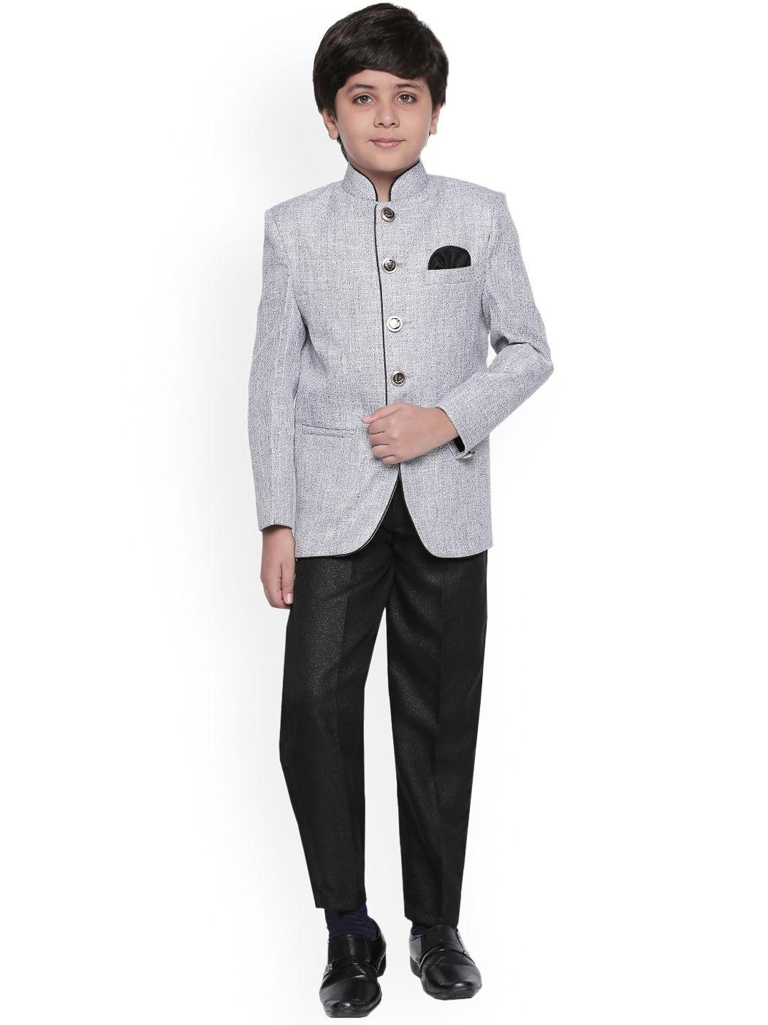 jeetethnics grey boys solid ethnic suit