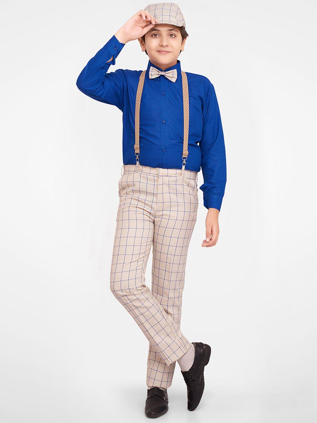 jeetethnics boys beige & blue shirt with trousers