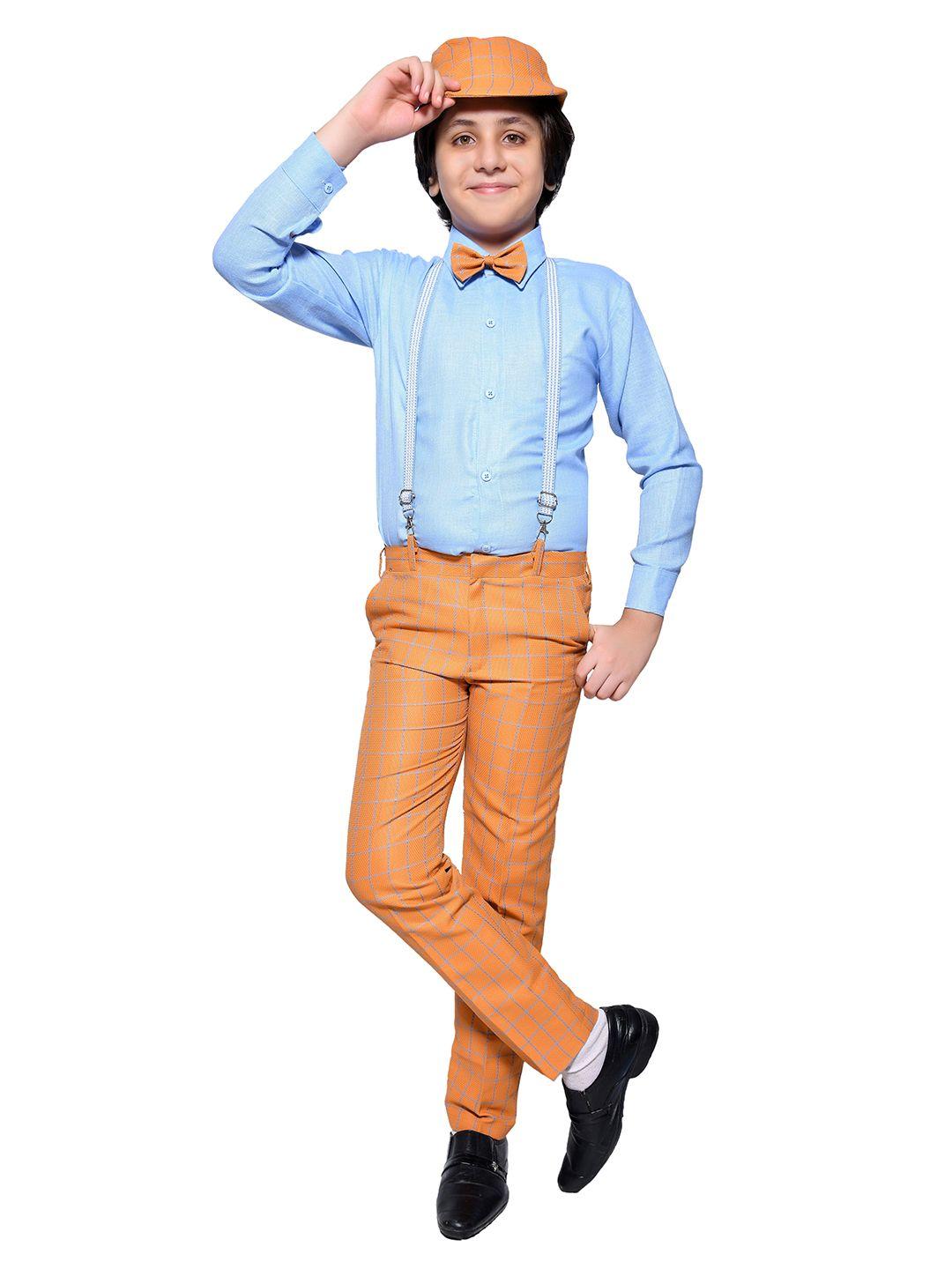 jeetethnics boys orange & blue shirt with trousers