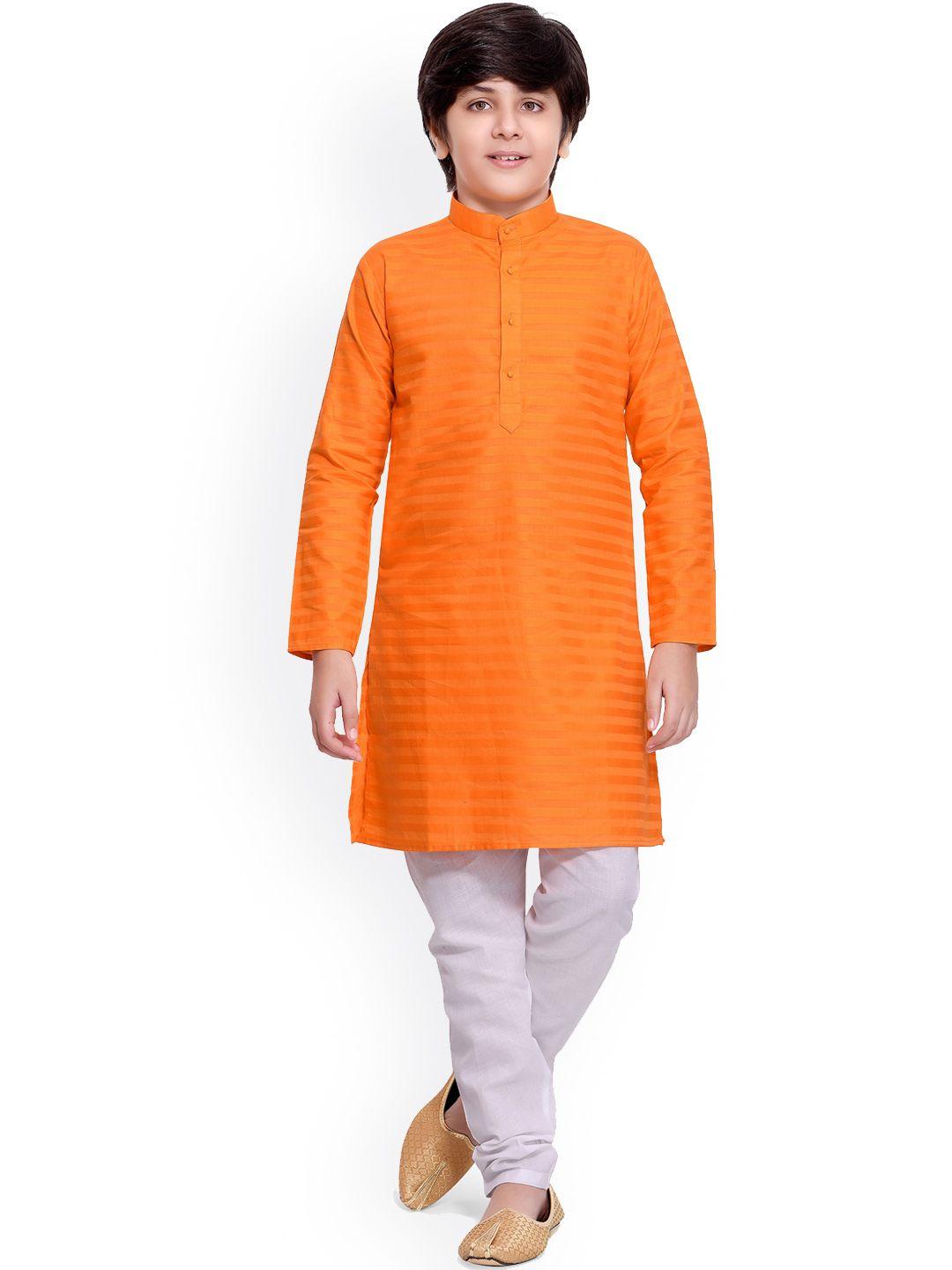 jeetethnics boys orange regular kurta with pyjamas
