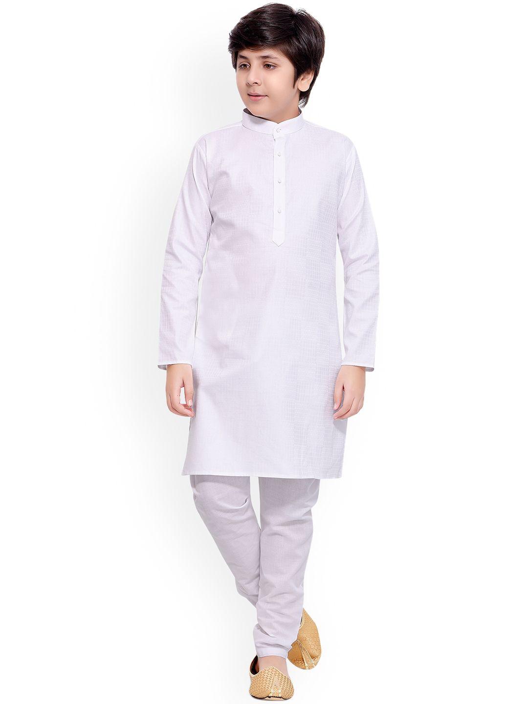 jeetethnics boys white regular kurta with pyjamas