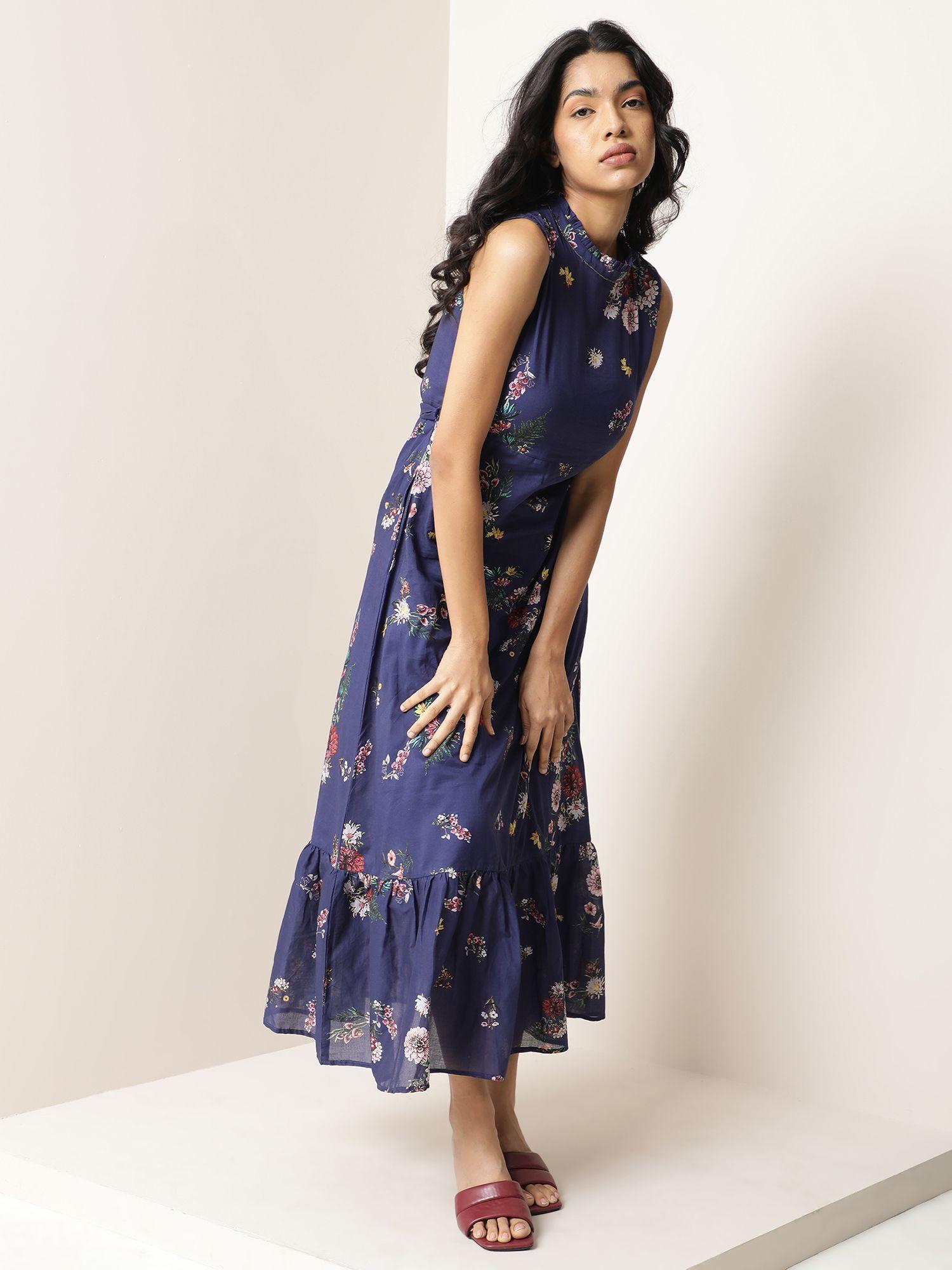 jemma printed navy dress