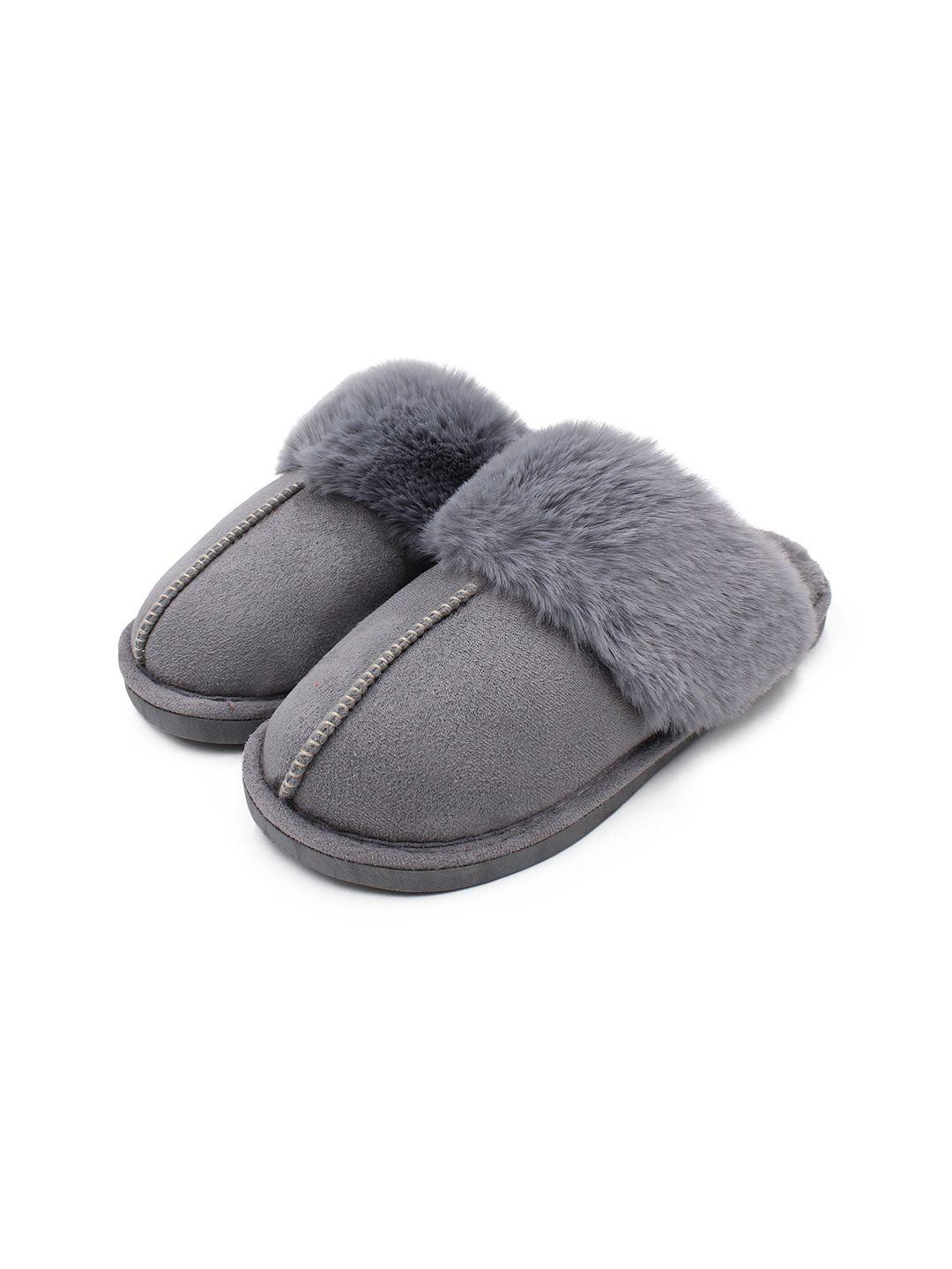 jenna women self design warm fur room slippers
