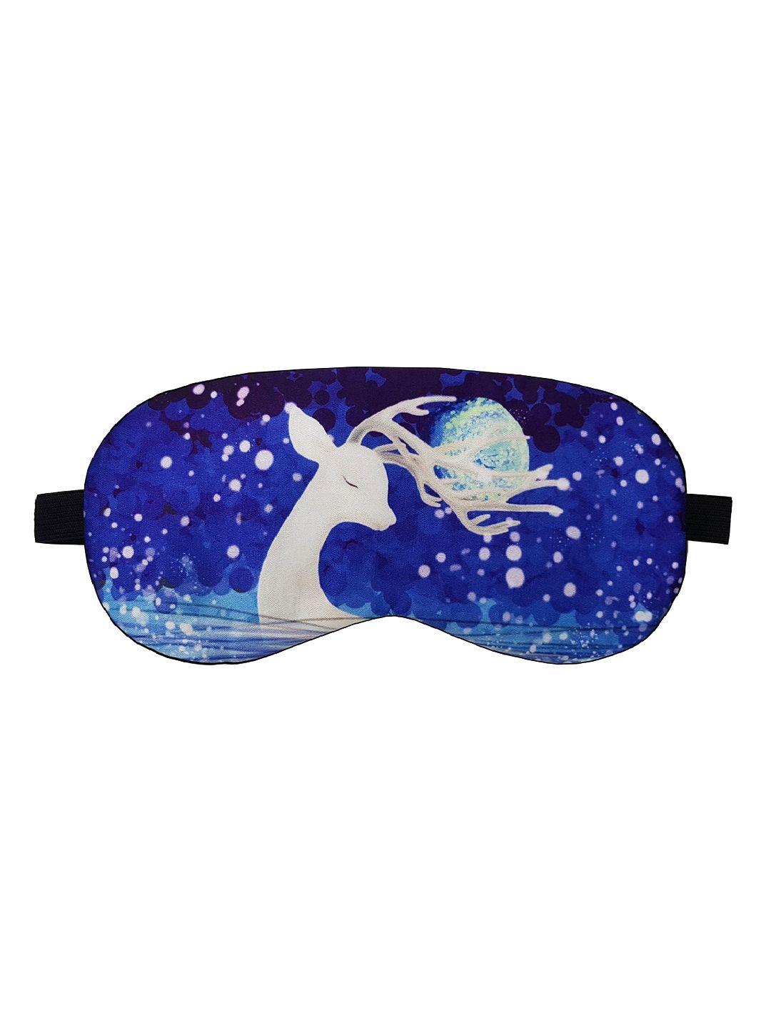 jenna blue printed natural silk sleeping eye mask