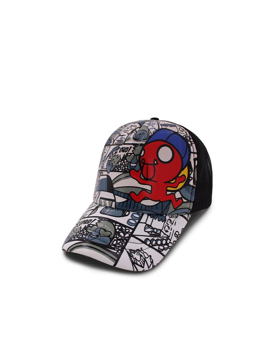 jenna boys grey & red printed baseball cap