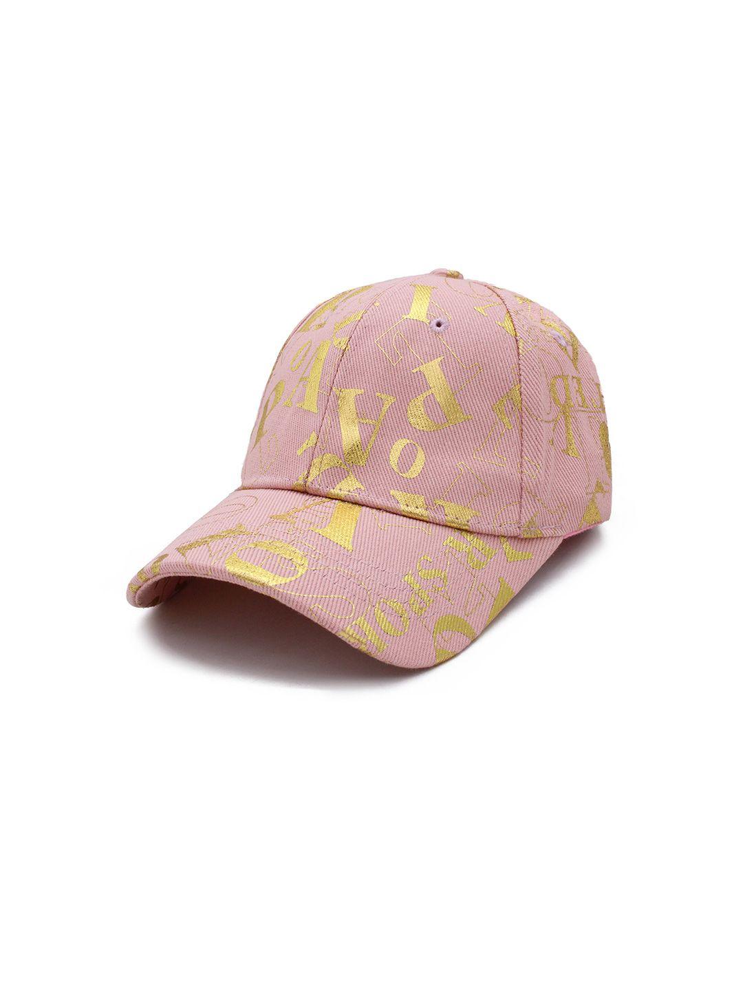 jenna boys pink & gold-toned printed baseball cap