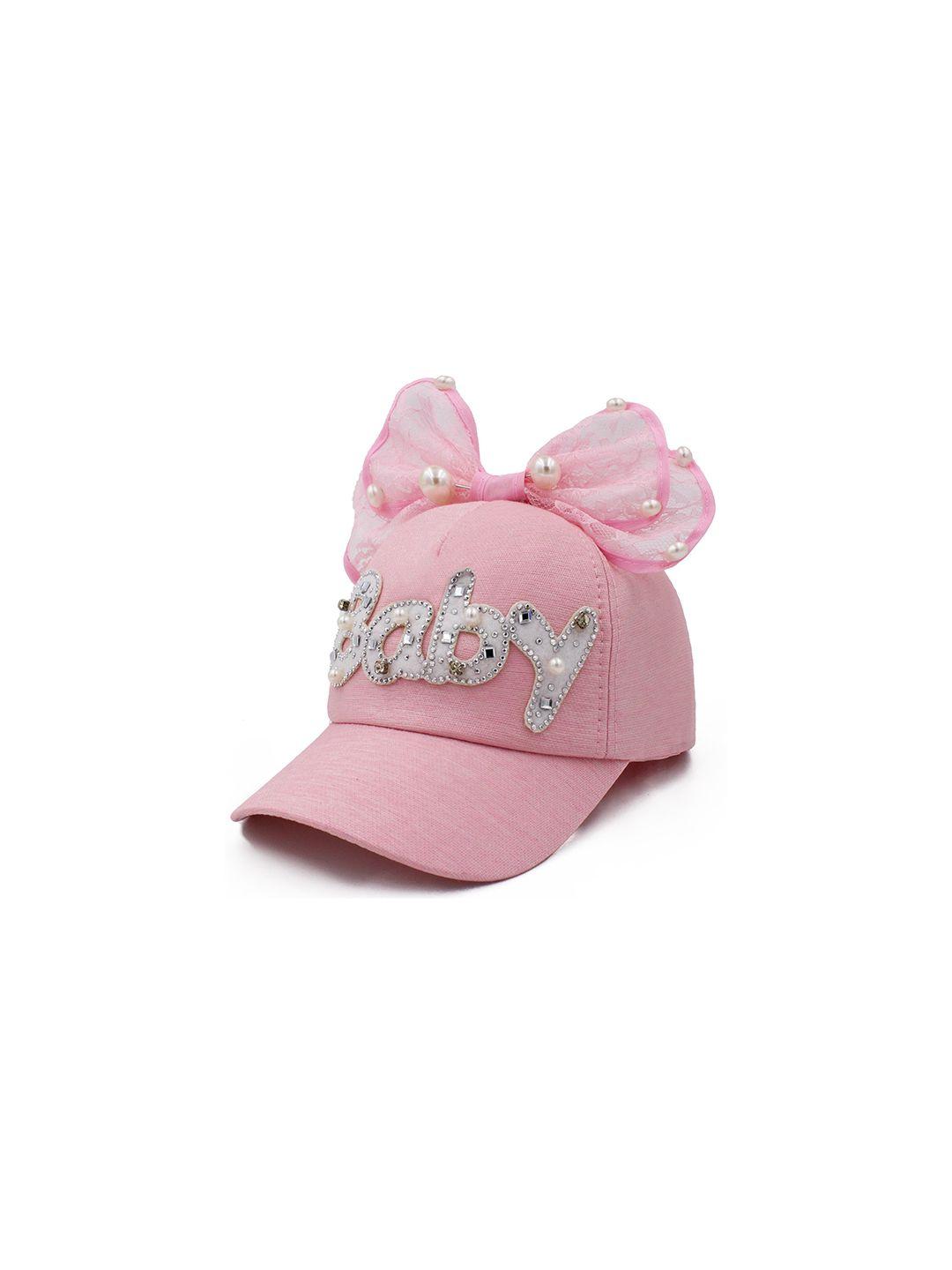 jenna boys pink & white embroidered baseball cap