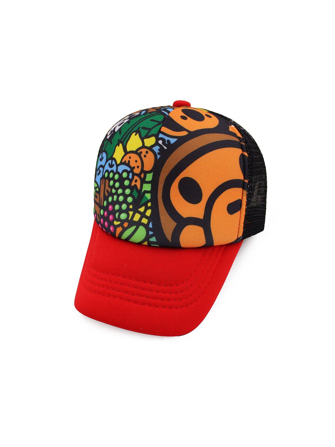 jenna boys red & orange printed baseball cap