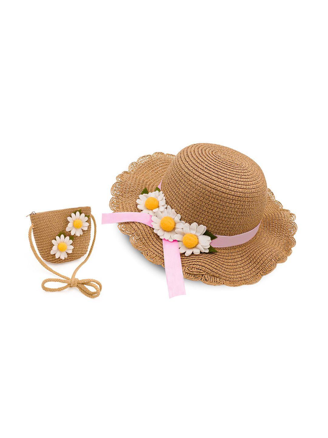 jenna floral embellished sun hat with pouch