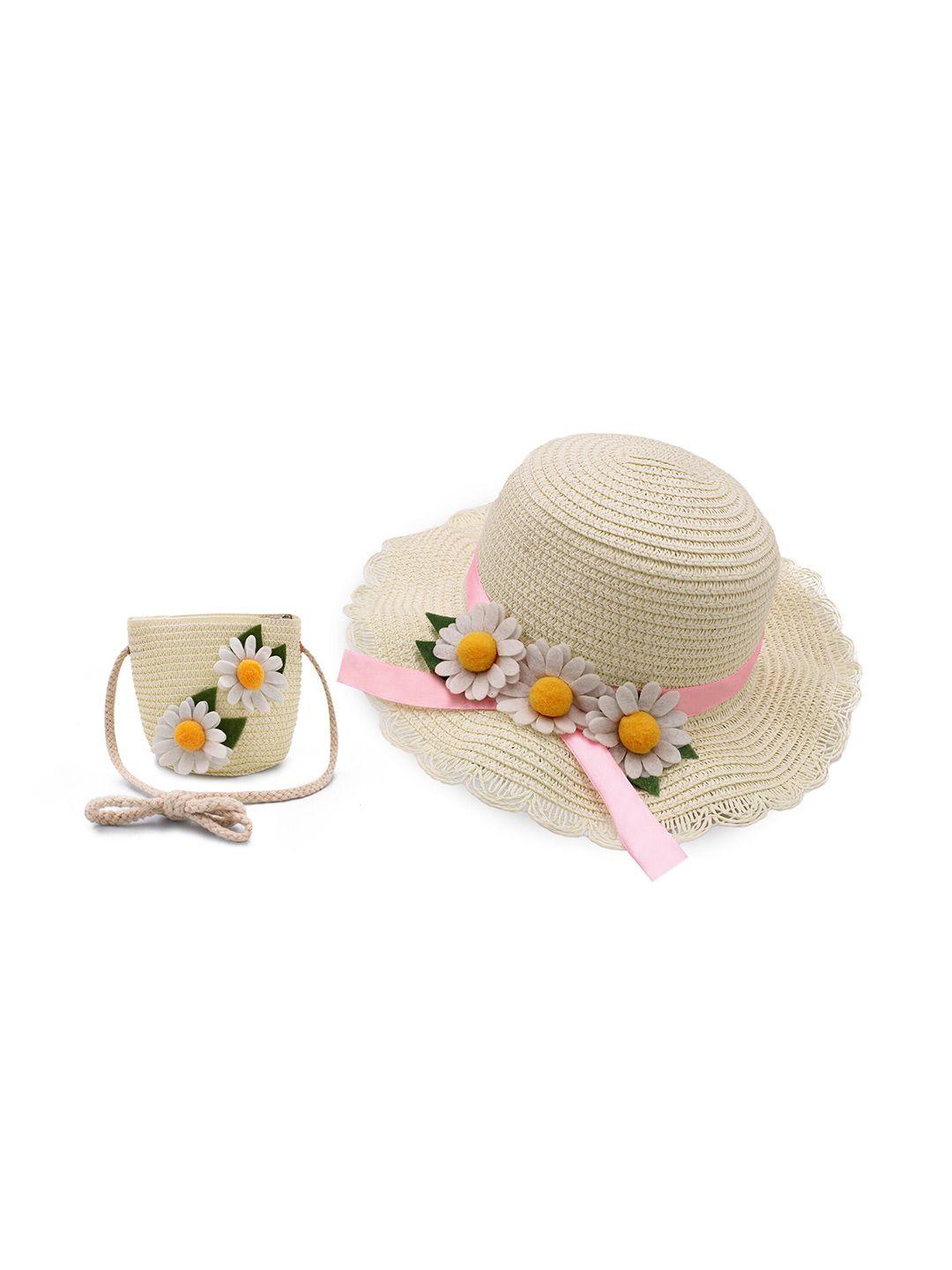 jenna floral embellished sun hat with pouch
