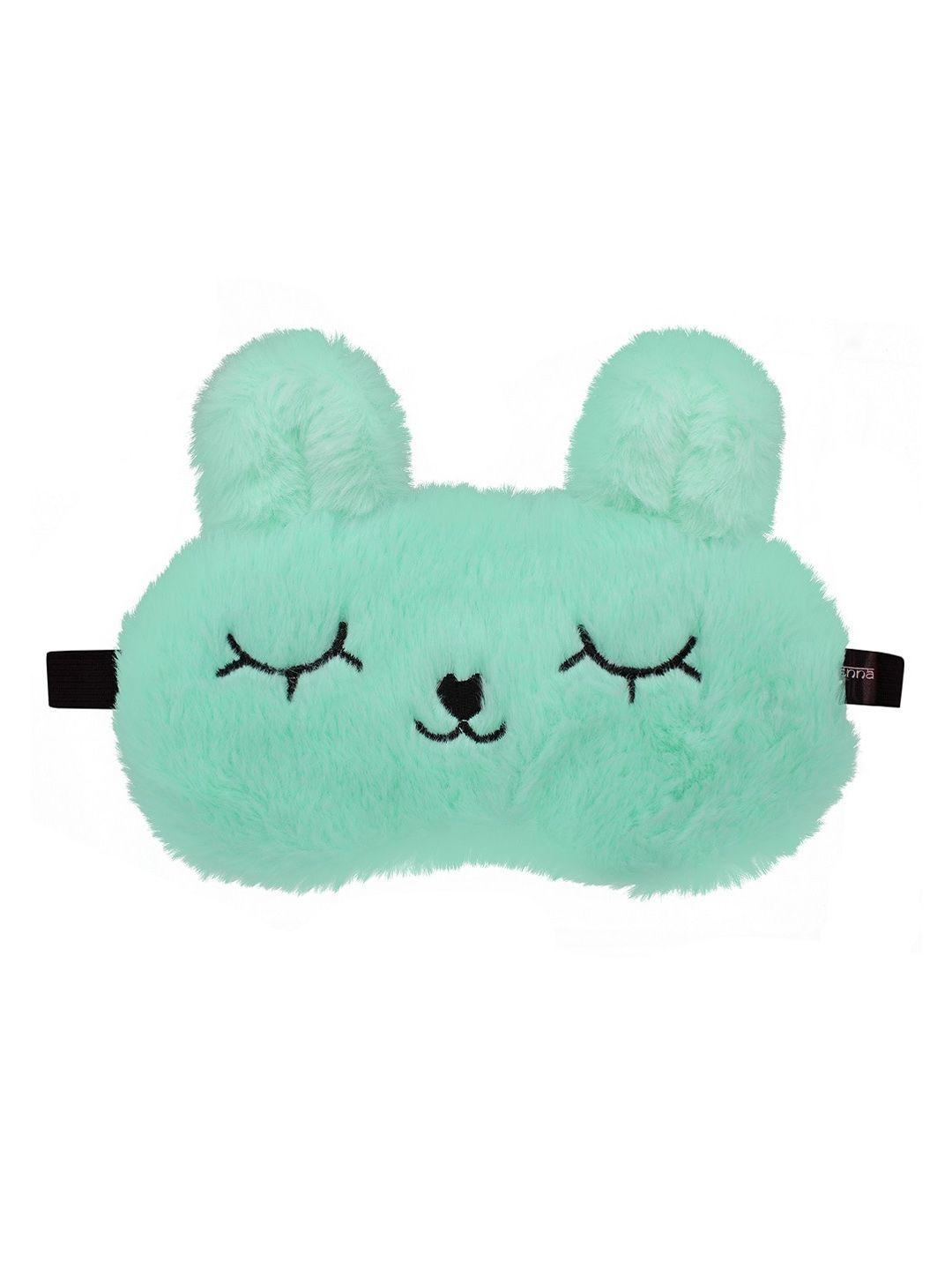 jenna green solid bunny face sleeping eye mask