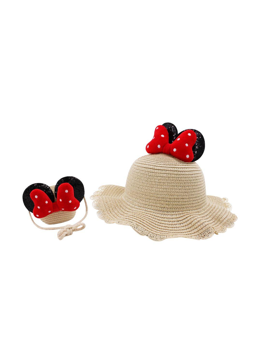 jenna kids breathable mini mouse bow detail sun hat with pouch