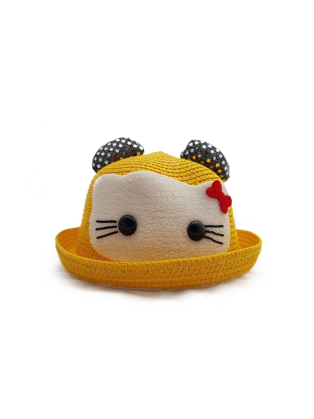 jenna kids cat applique detail straw hat