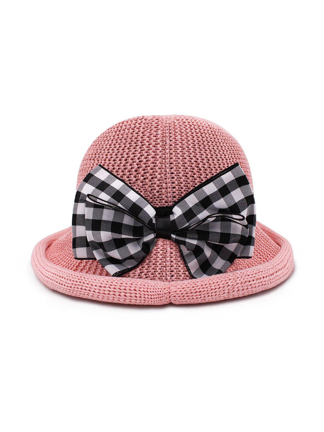 jenna kids cloth check bow breathable sun protection hat