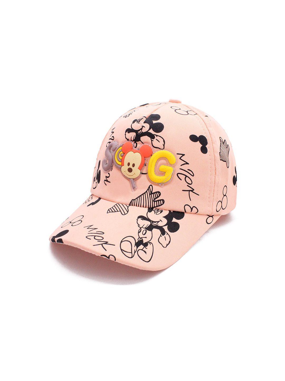 jenna kids pink & black printed baseball cap