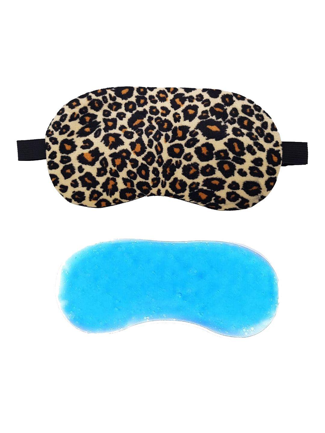 jenna leopard print sleeping eye mask with cooling ice gel