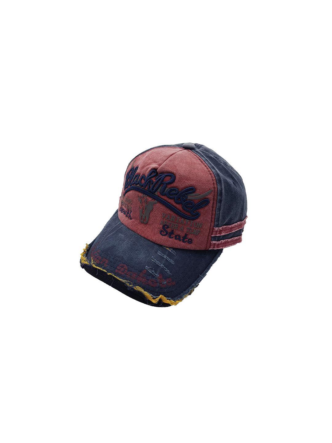 jenna men blue & red embroidered baseball cap