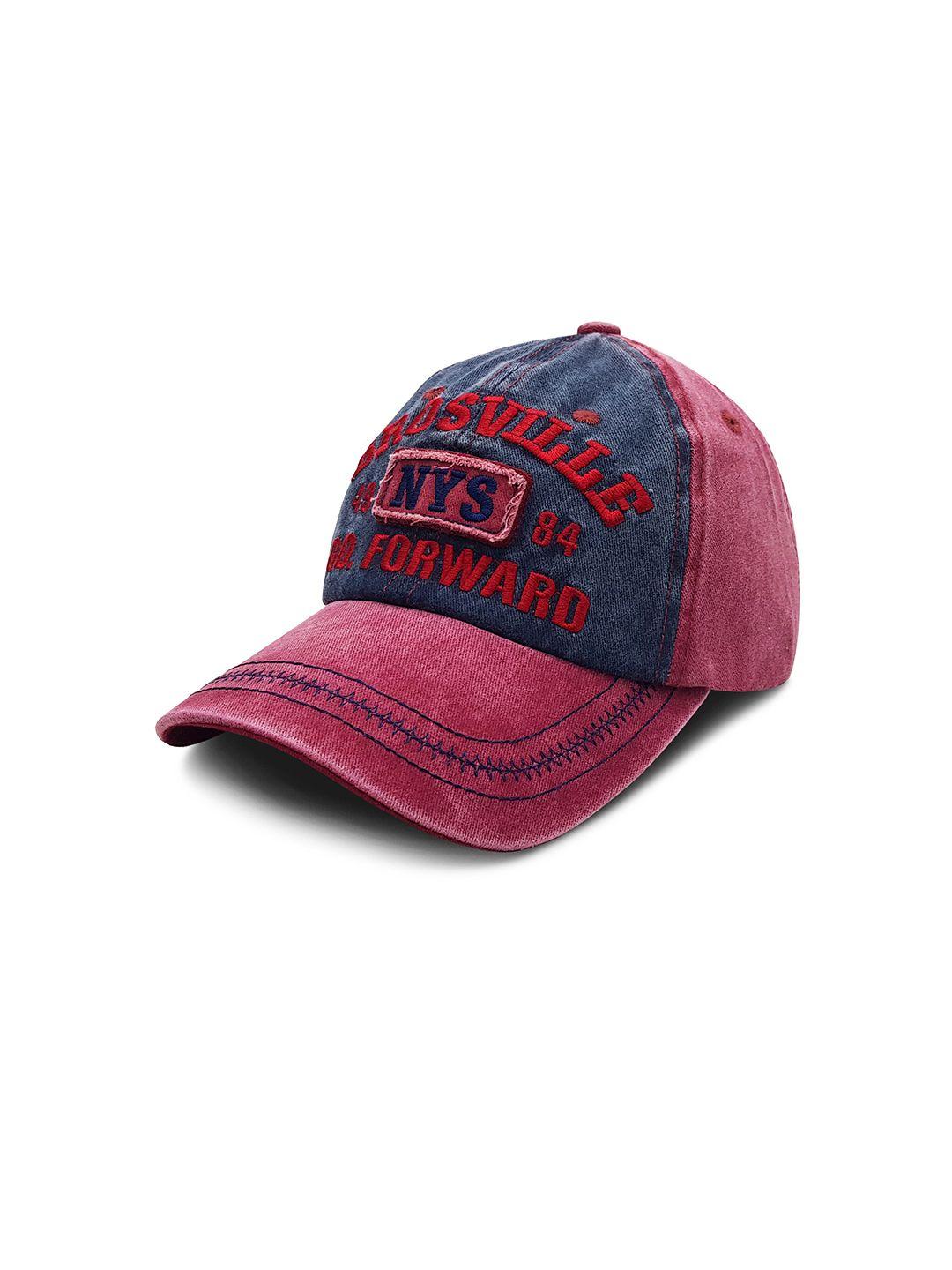 jenna men red & blue embroidered baseball cap