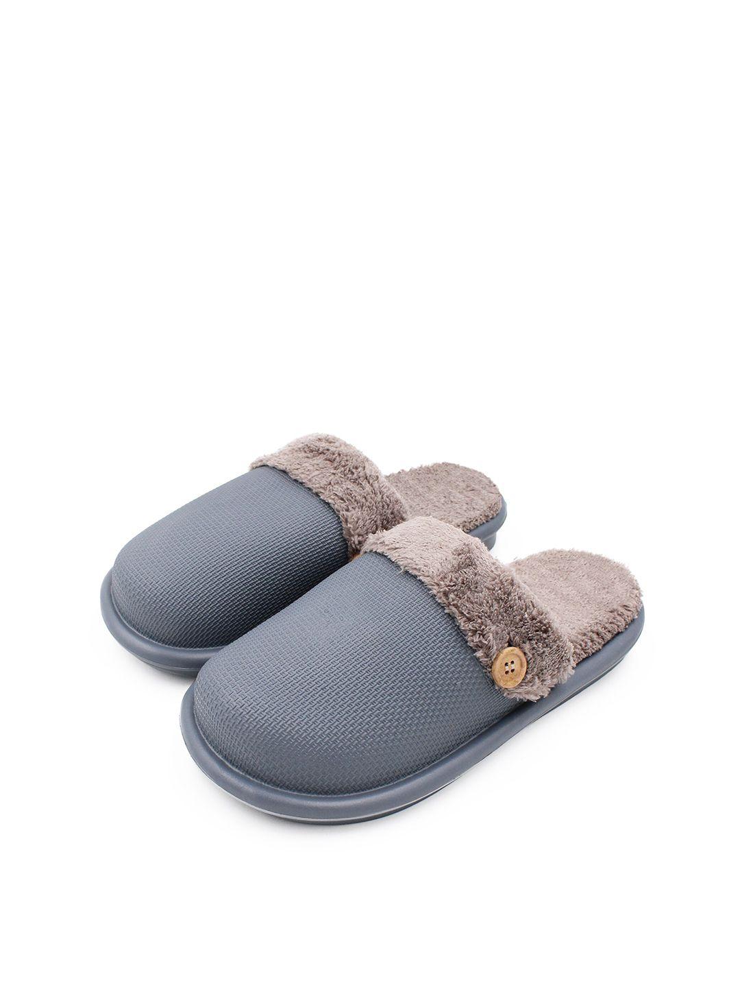 jenna men self design fur warm winter room slippers