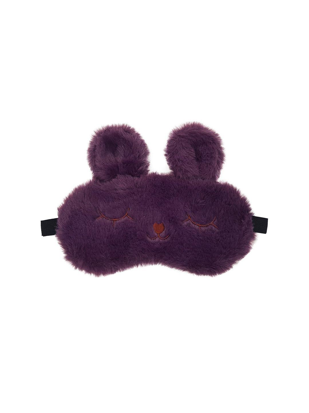 jenna purple solid bunny face sleeping eye mask