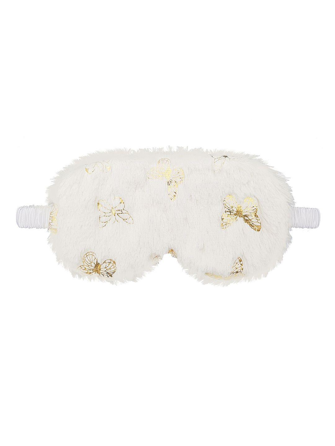 jenna self design fur silk butterfly sleeping eyemask