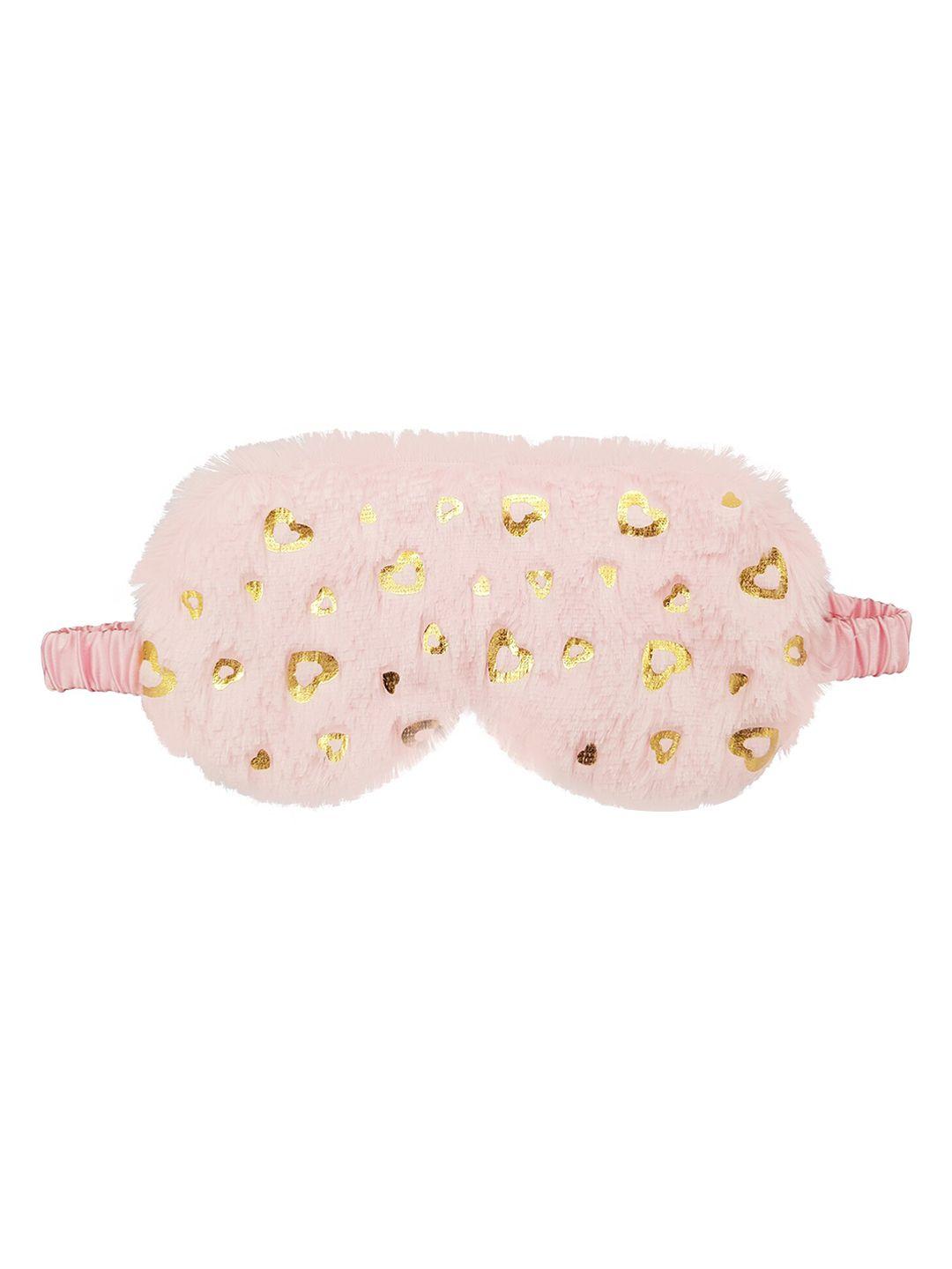 jenna self design fur silk heart sleeping eyemask