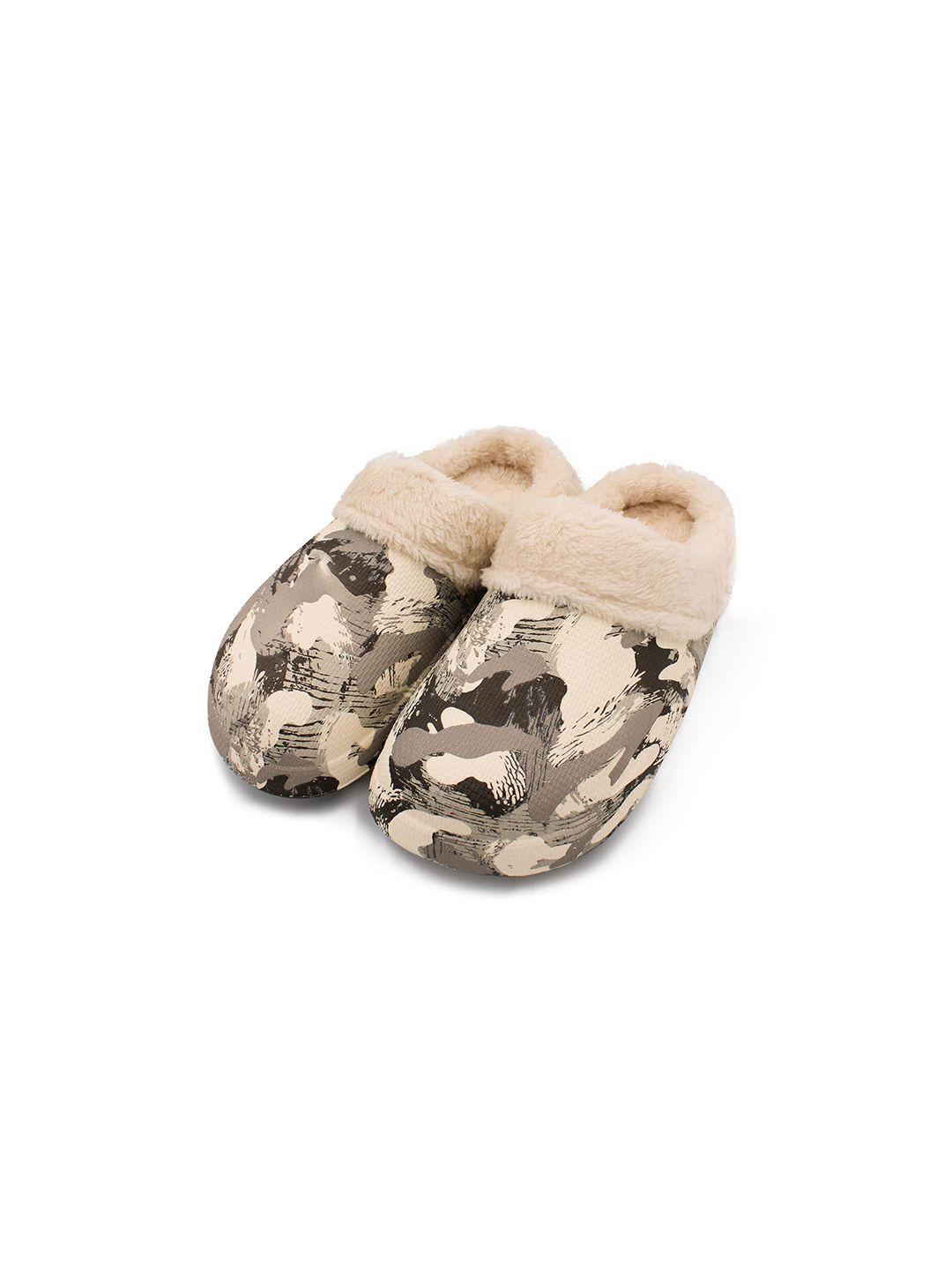 jenna unisex printed lightweight fur room slippers