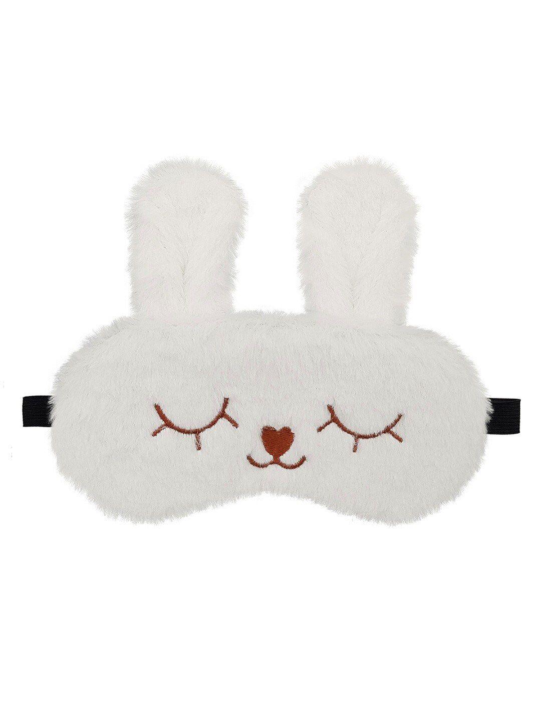 jenna unisex white solid bunny face sleeping eye mask