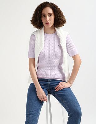 jenny sustainable cable knit sweater