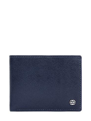 jeremy two fold wallet for men,3 card holders, navy blue saffiano