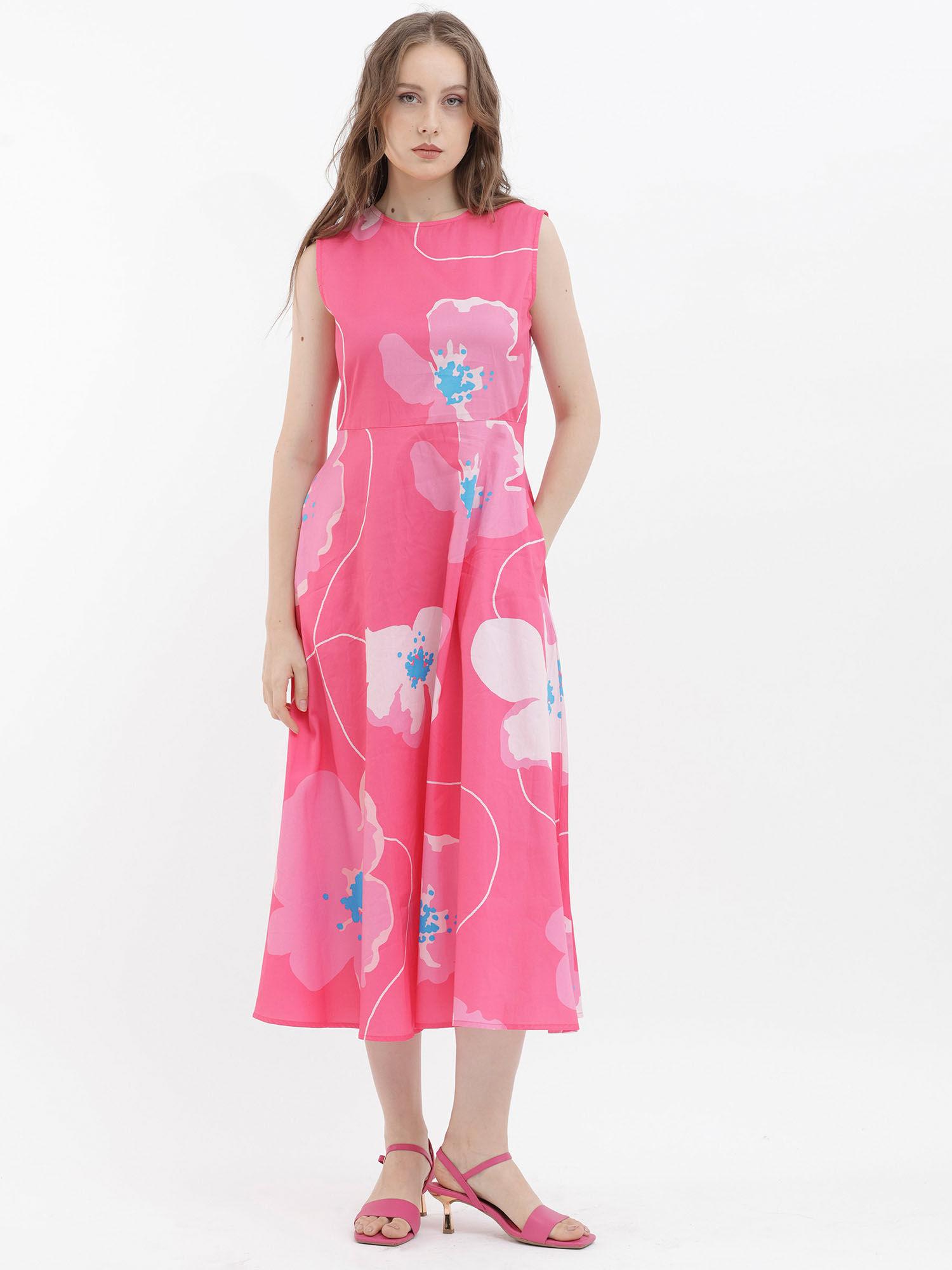 jerile flouroscent pink floral dress