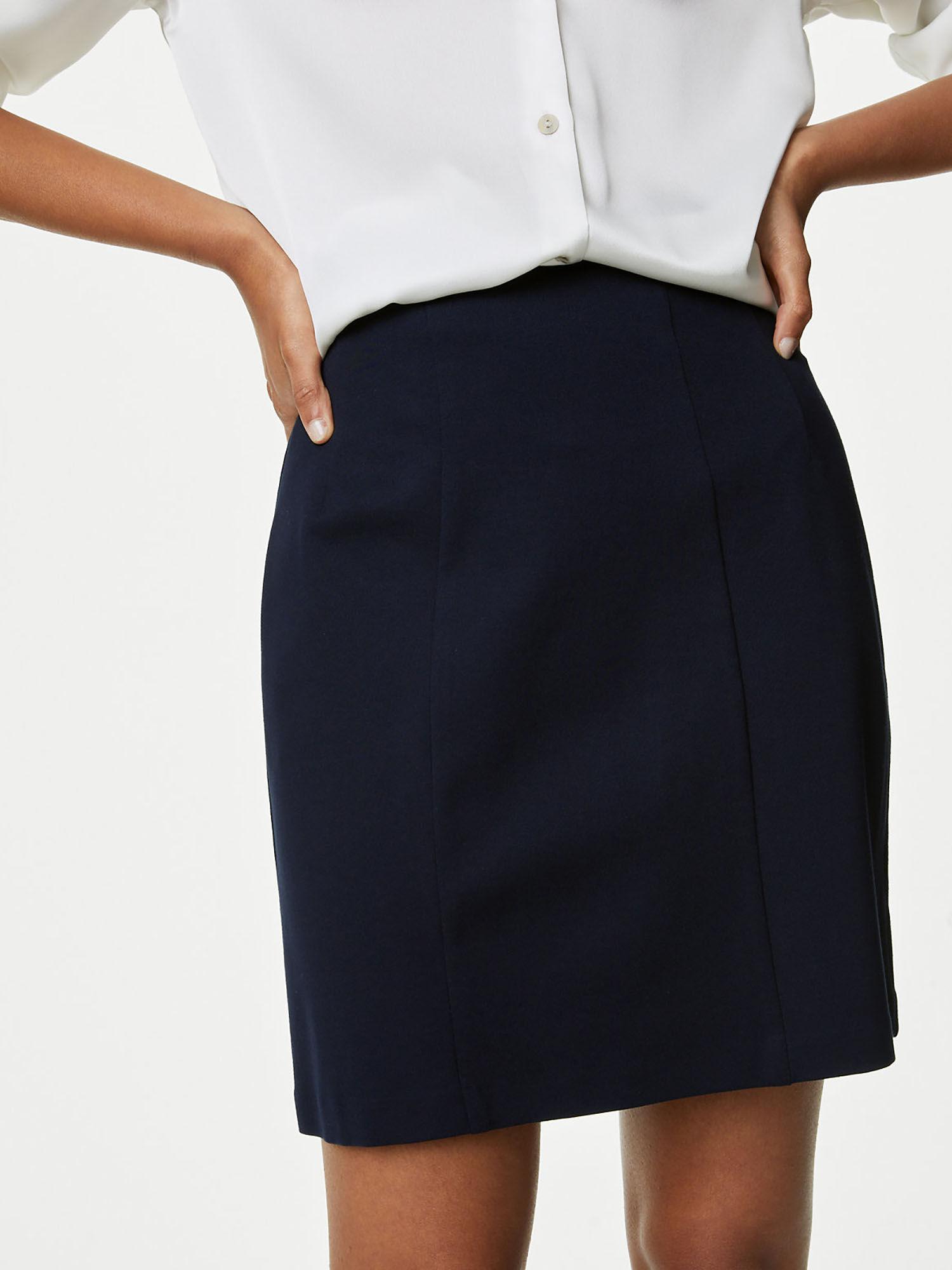 jersey navy blue a-line mini skirt