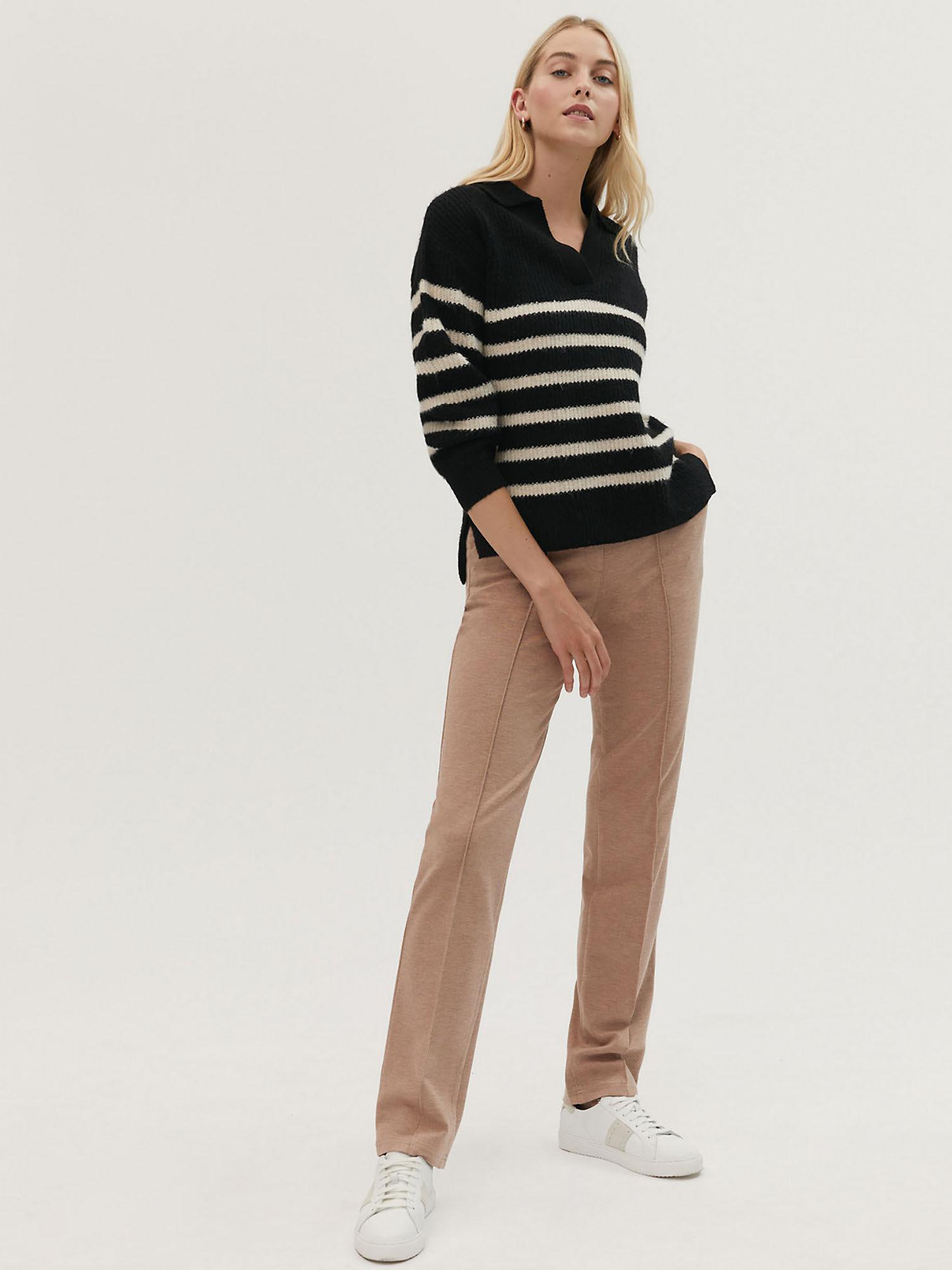 jersey straight leg trousers