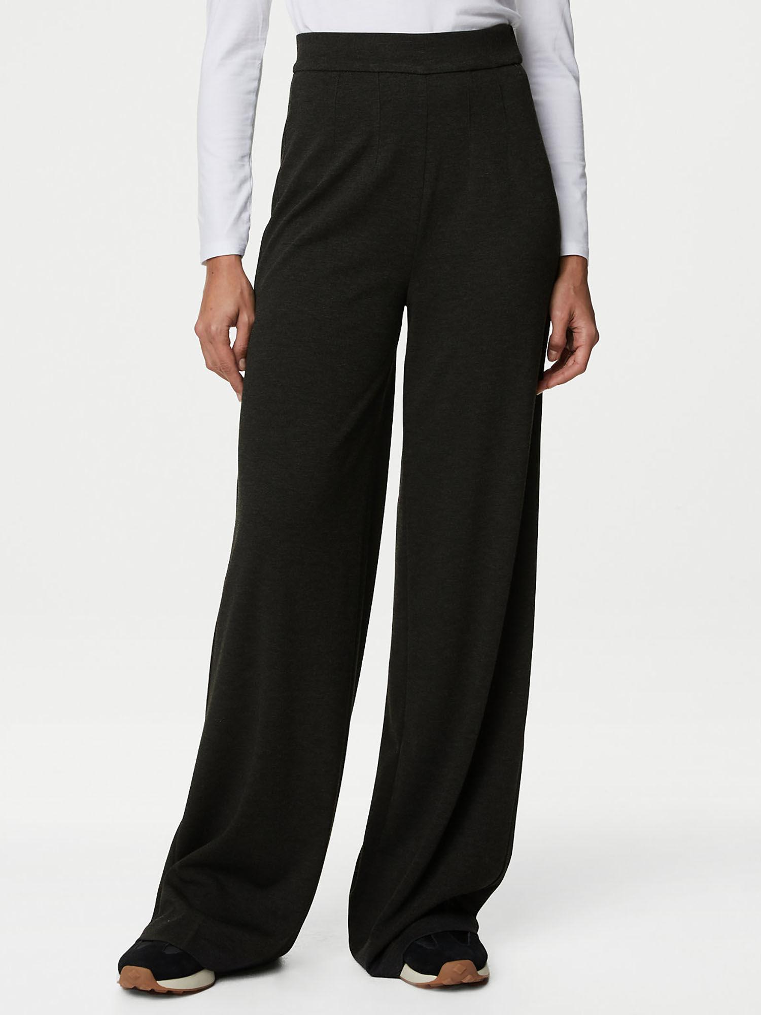 jersey wide leg trouser with stretch