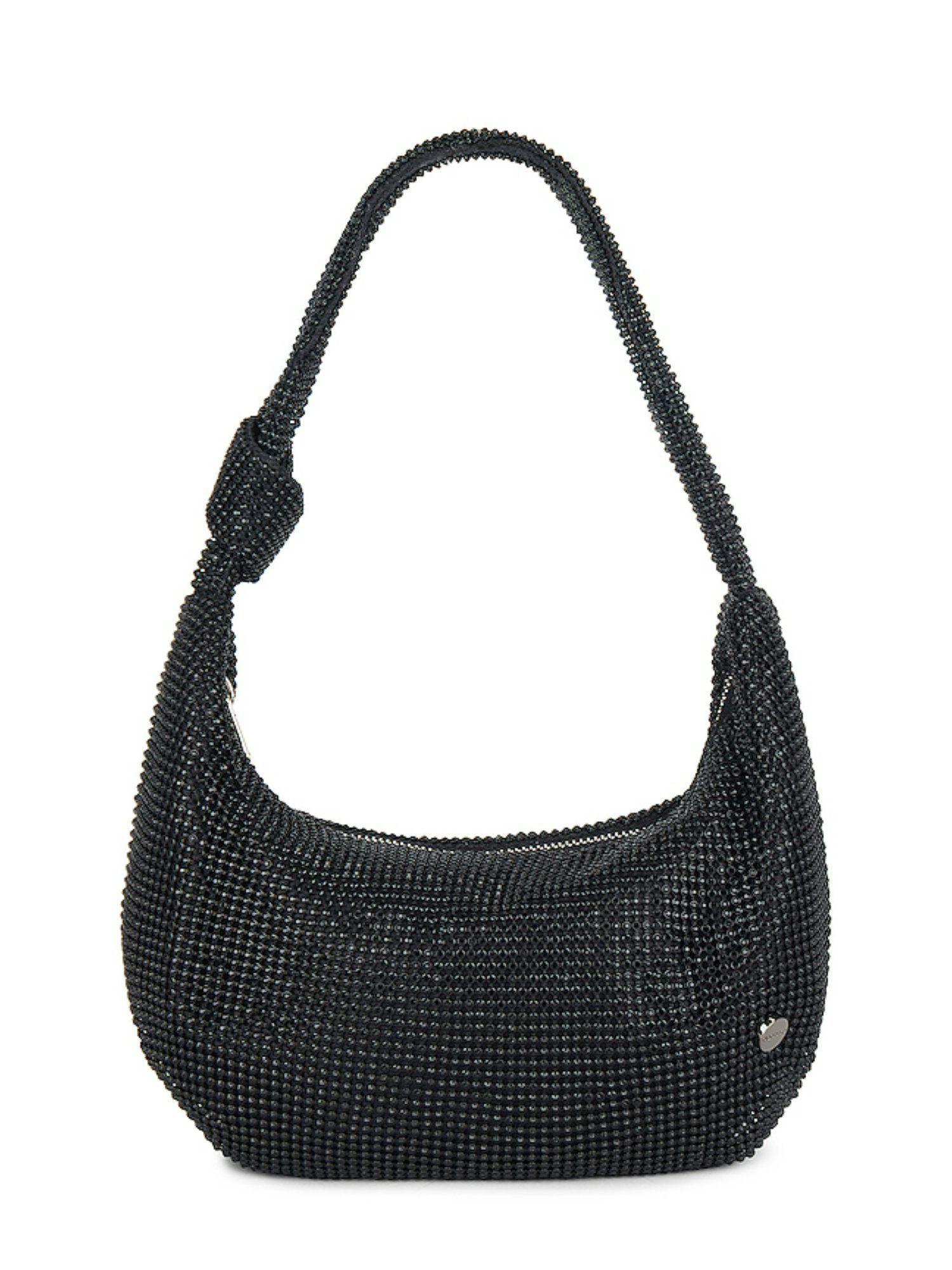 jessica soft crystal mesh croissant bag