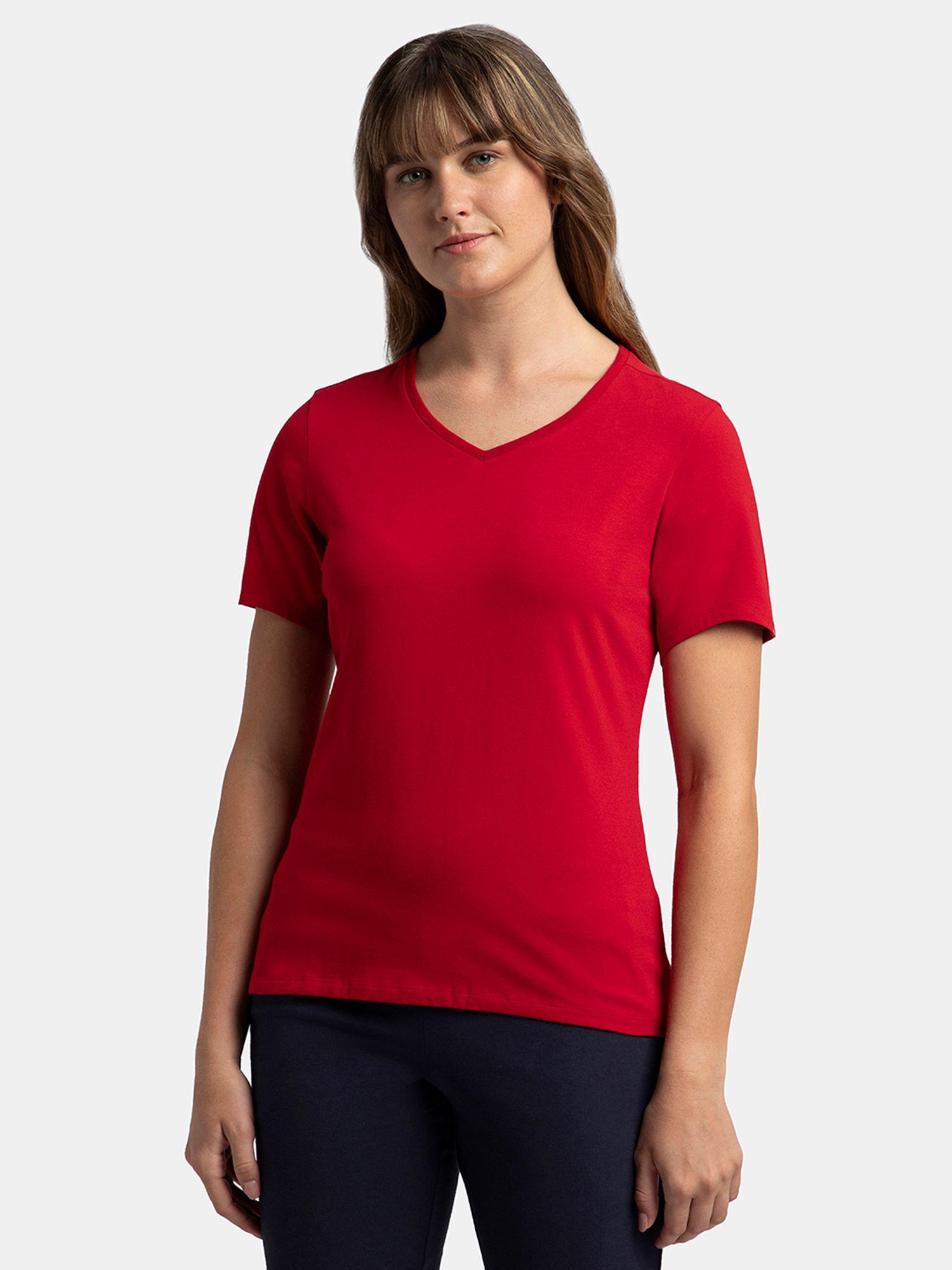 jester red v-neck tee - style number - 1359