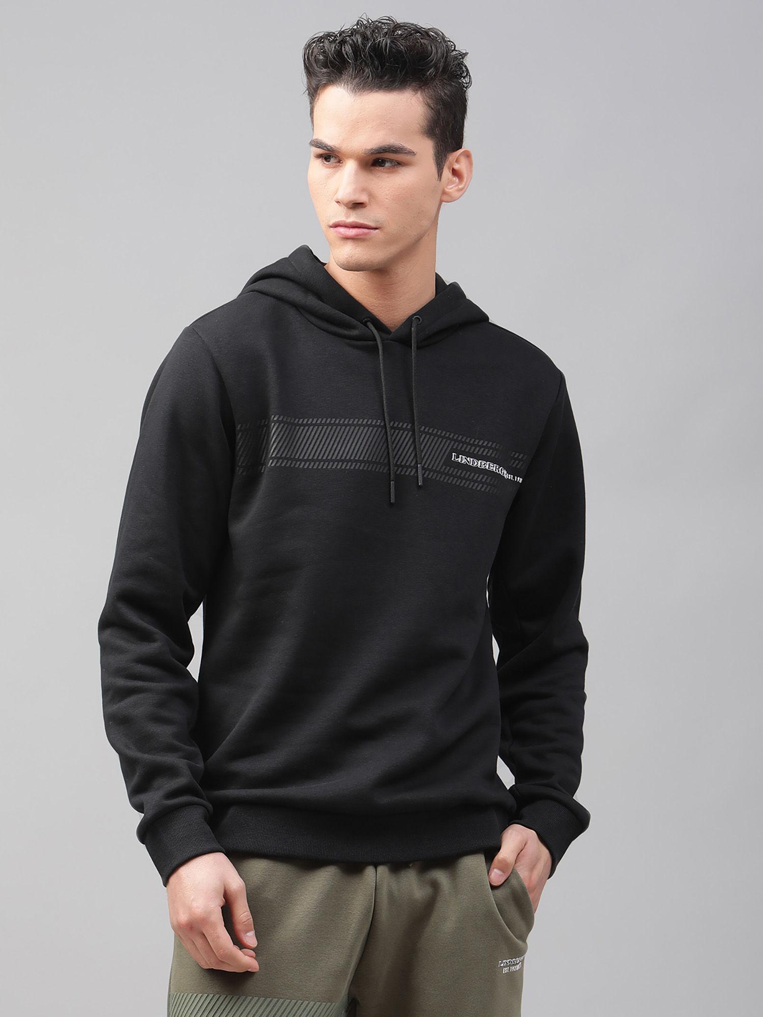 jet black solid hooded sweatshirt