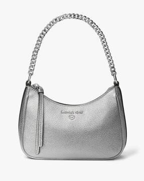 jet set charm metallic leather small pochette