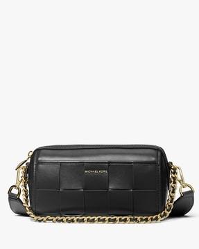 jet set medium woven leather crossbody bag